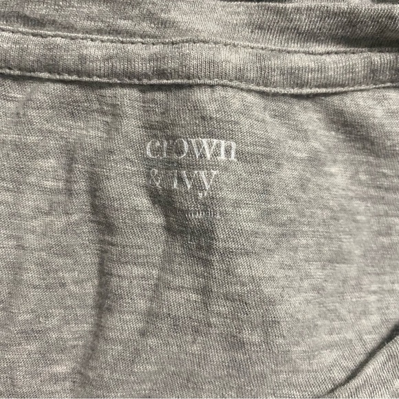 Crown & Ivy Gray Elephant Blue Red Long Sleeve T Shirt - Picture 5 of 5